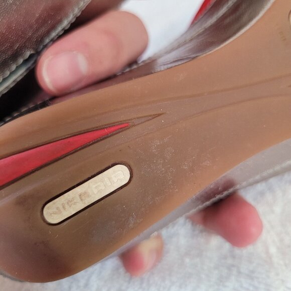 Cole Haan Platform Wedge Sandals Womens 6.5 Red Slip On Air Cushioned EUC - Picture 5 of 10